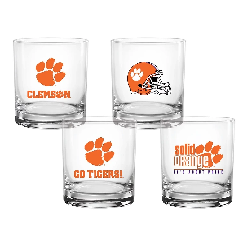 Clemson Tigers 4-Pack Collector's 14oz Rocks Glass Set