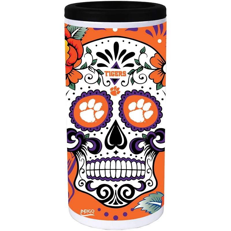 Clemson Tigers Dia Stainless Steel 12oz Slim Can Cooler