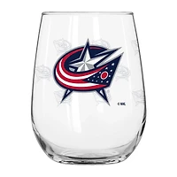 Columbus Jackets 16oz Satin-Etched Logo Curved Beverage Glass