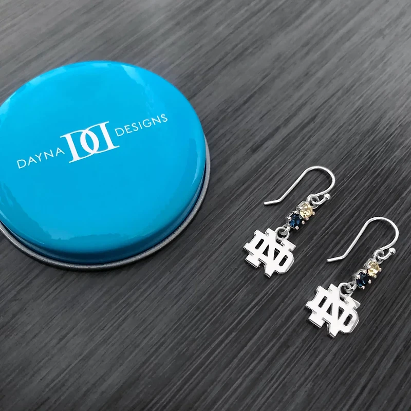 Dayna Designs Notre Dame Fighting Irish Dangle Crystal Earrings