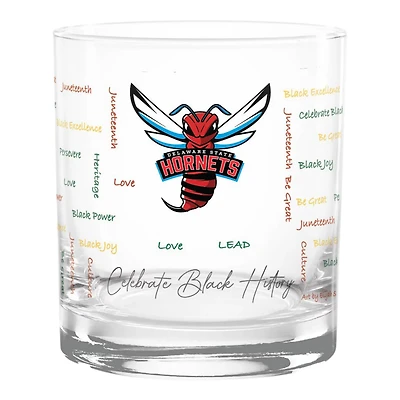 Delaware State Hornets 14oz History Month Rocks Glass