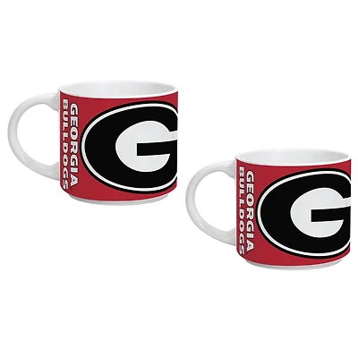Falls Georgia Bulldogs Two Pack 14oz Stackable Mug Set