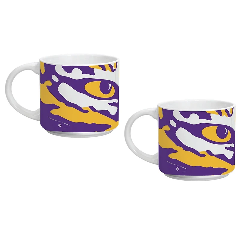 Falls LSU Tigers Two Pack 14oz Stackable Mug Set