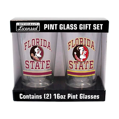 Florida State Seminoles 16oz Pint Glass Two Pack