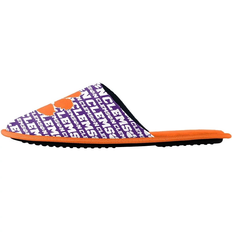 FOCO Clemson Tigers Scuff Wordmark Slide Slippers