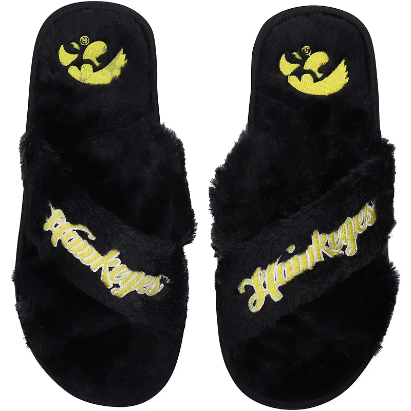 FOCO Iowa Hawkeyes Script Cross Slide Slippers
