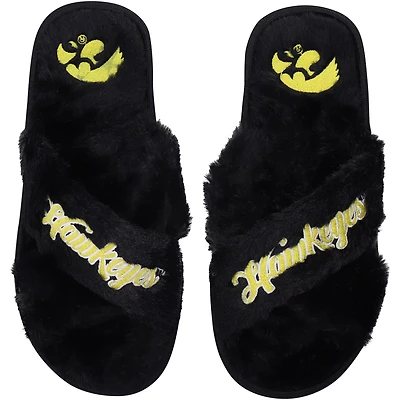 FOCO Iowa Hawkeyes Script Cross Slide Slippers