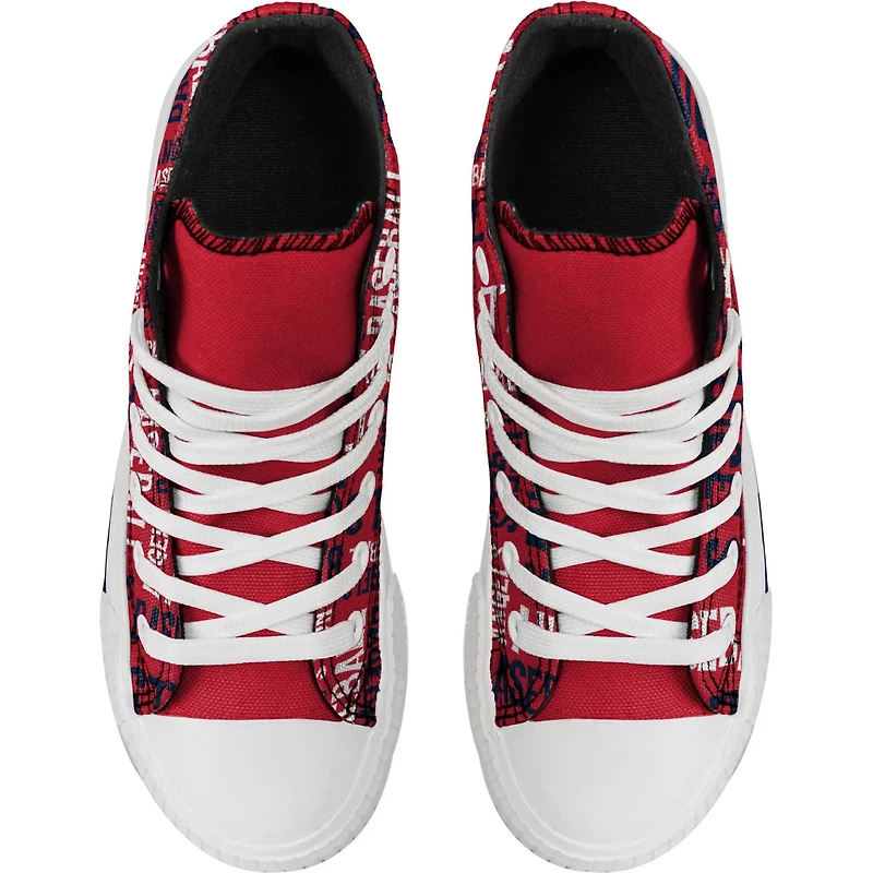 FOCO Los Angeles Angels Repeat Wordmark High Top Canvas Allover Sneakers