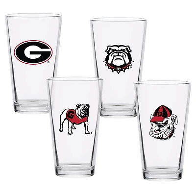 Georgia Bulldogs 16oz Collector Pint Glass Four-Set