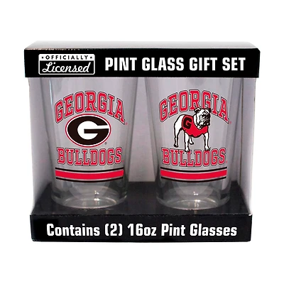 Georgia Bulldogs 16oz Pint Glass Two Pack