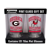 Georgia Bulldogs 16oz Pint Glass Two Pack