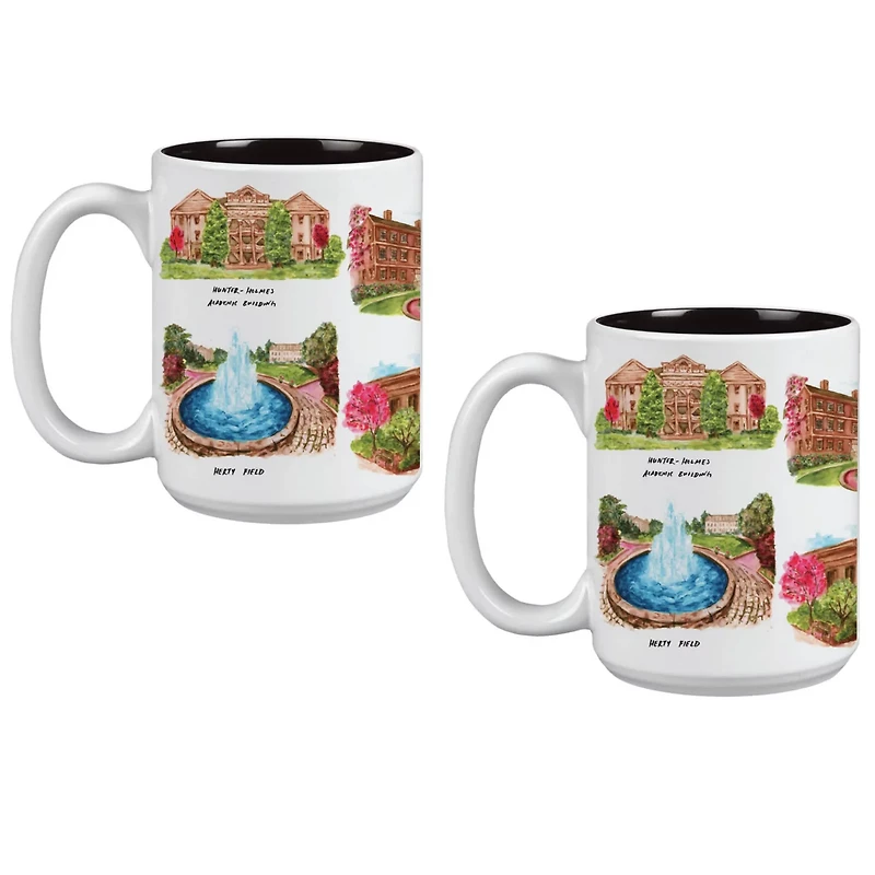 Georgia Bulldogs 2-Pack 15oz Laura Wilcox University Mug Set