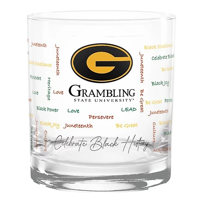 Grambling Tigers 14oz History Month Rocks Glass