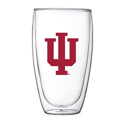 Indiana Hoosiers 15oz Double Wall Thermo Glass