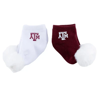 Infant ZooZatz Texas AM Aggies Two-Pack Pom Socks