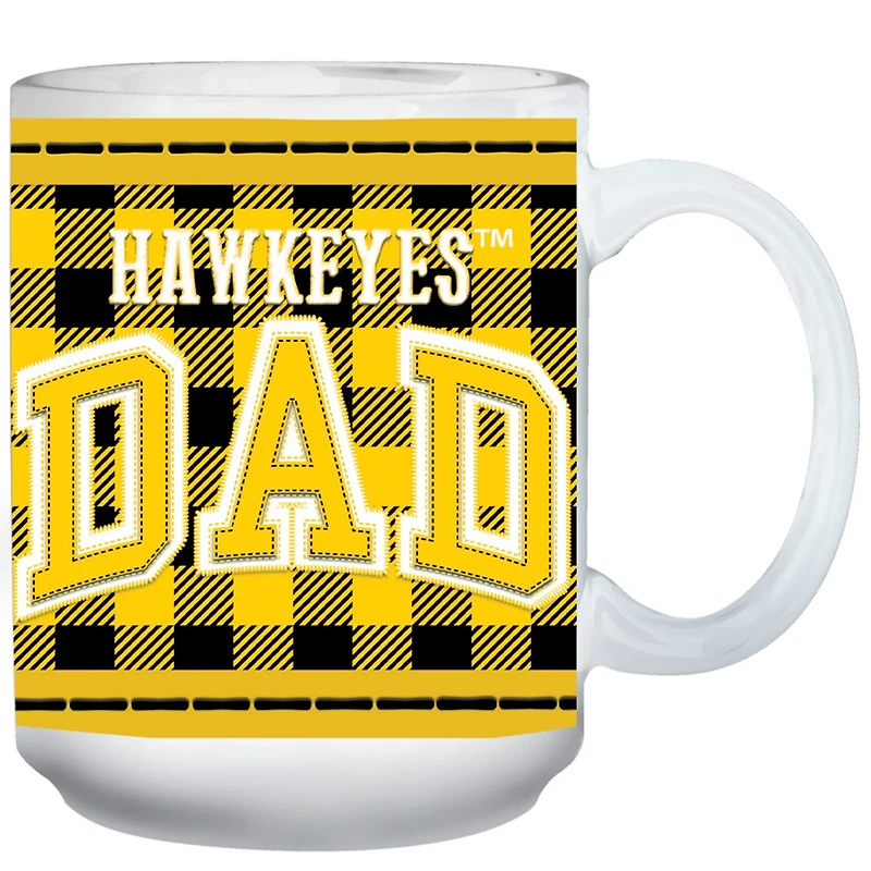 Iowa Hawkeyes 15oz Buffalo Plaid Father's Day Mug