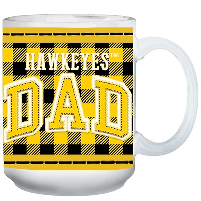Iowa Hawkeyes 15oz Buffalo Plaid Father's Day Mug