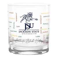 Jackson State Tigers 14oz History Month Rocks Glass