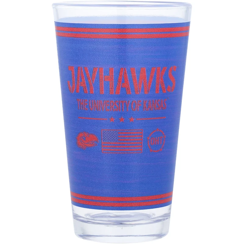 Kansas Jayhawks 16oz OHT Military Appreciation Pint Glass
