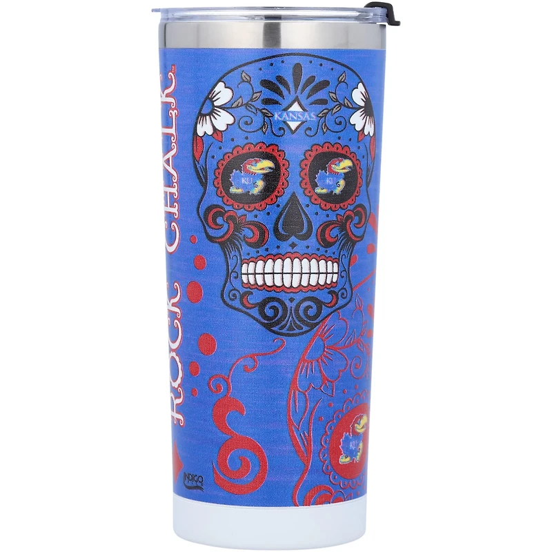 Kansas Jayhawks 24oz Dia De Los Muertos Stainless Steel Tumbler