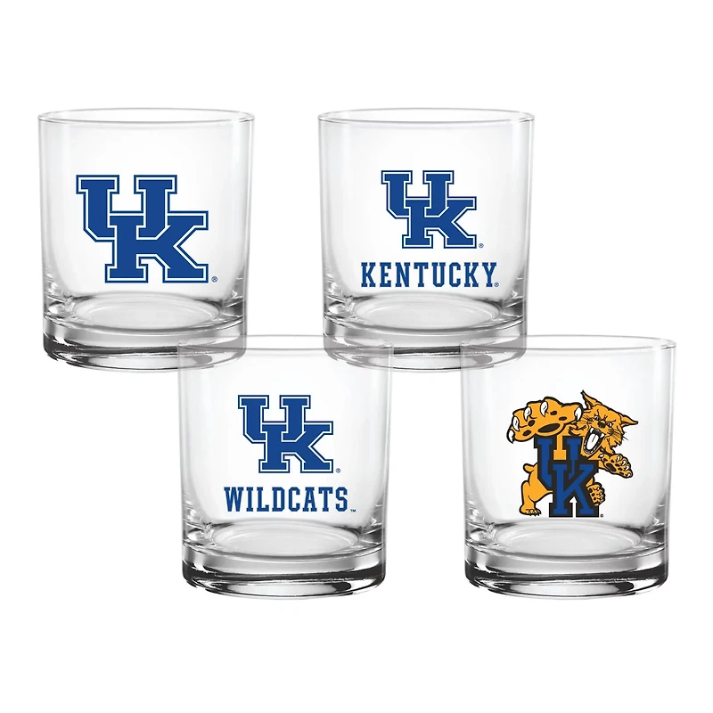 Kentucky Wildcats 4-Pack Collector's 14oz Rocks Glass Set