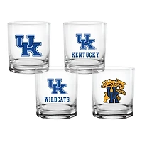 Kentucky Wildcats 4-Pack Collector's 14oz Rocks Glass Set