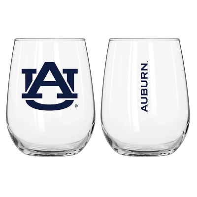 Logo Brands Auburn University Gameday 16 oz Curved Beverage Glass