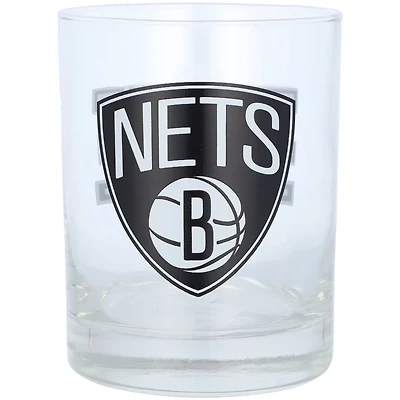 Logo Brands Brooklyn Nets 14 oz Letterman Rocks Glass