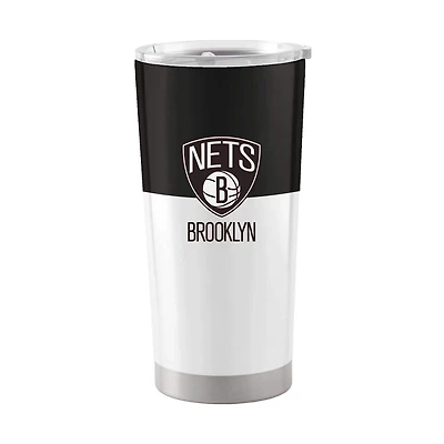 Logo Brands Brooklyn Nets 20 oz Colorblock Stainless Steel Tumbler