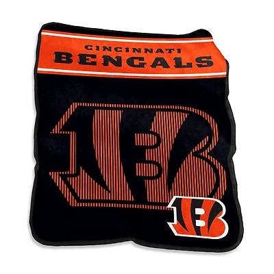 Logo Brands Cincinnati Bengals 60 in x 80 in Raschel Throw