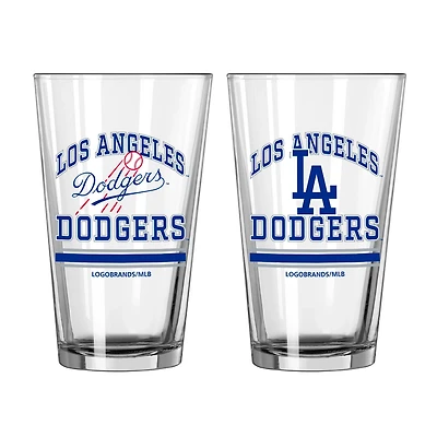 Los Angeles Dodgers 16oz Pint Glass Two Pack