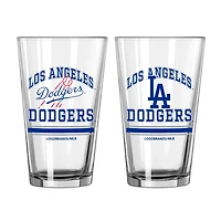 Los Angeles Dodgers 16oz Pint Glass Two Pack