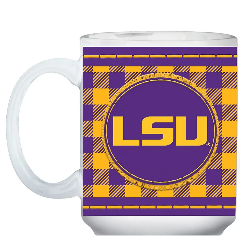 LSU Tigers 15oz Buffalo Plaid Father's Day Mug