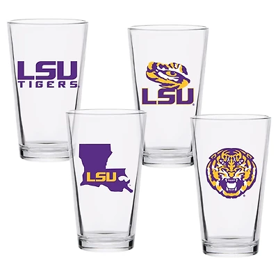 LSU Tigers 16oz Collector Pint Glass Four-Set