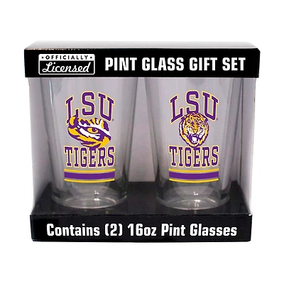 LSU Tigers 16oz Pint Glass Two Pack
