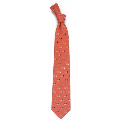 Men's Miami Hurricanes Echo Woven Silk Tie