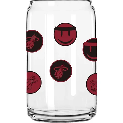 Miami Heat 16oz Smiley Can Glass