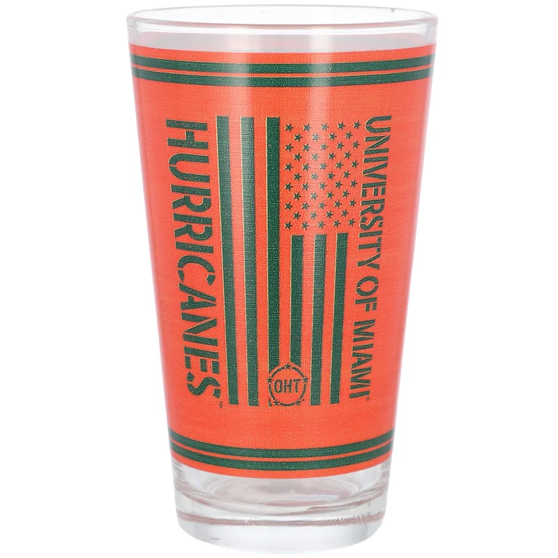 Miami Hurricanes 16oz OHT Military Appreciation Pint Glass