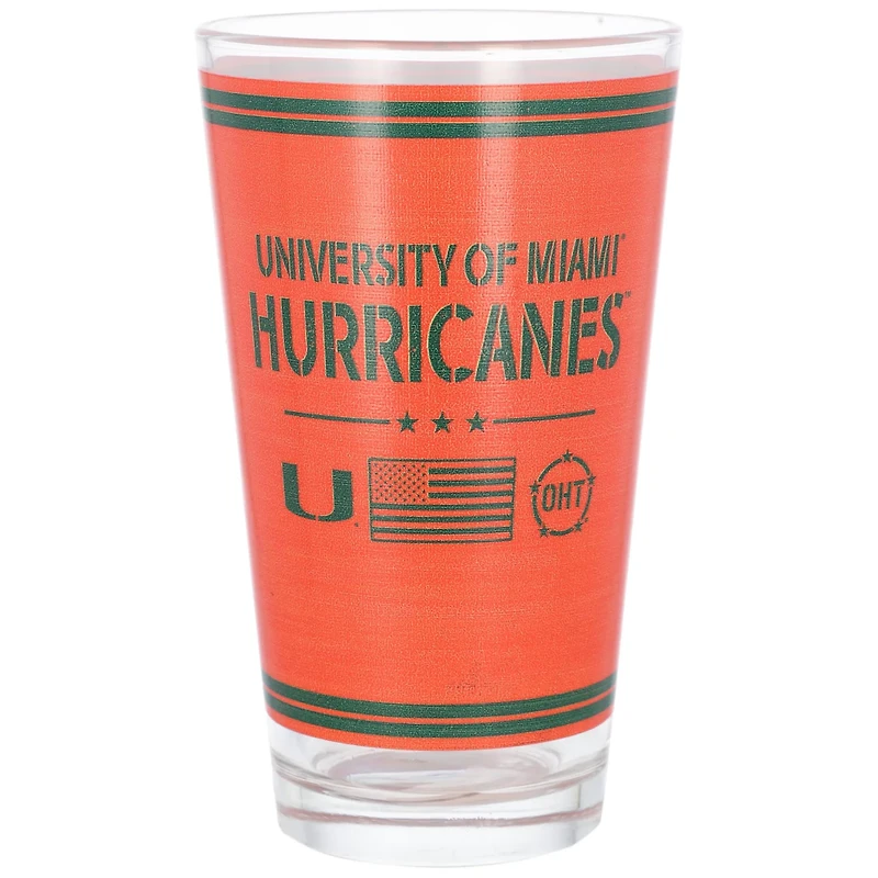 Miami Hurricanes 16oz OHT Military Appreciation Pint Glass