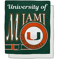 Miami Hurricanes 50" x 60" Retro Emblem Flannel Fleece Sherpa Blanket