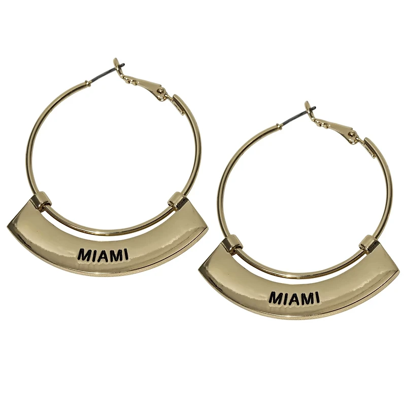 Miami Hurricanes Weller Hoop Earrings