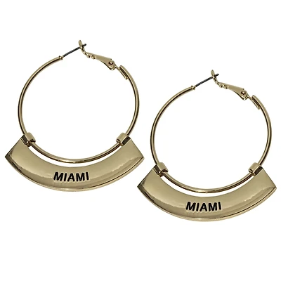 Miami Hurricanes Weller Hoop Earrings