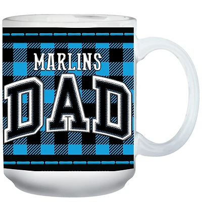 Miami Marlins 15oz Buffalo Plaid Father's Day Mug