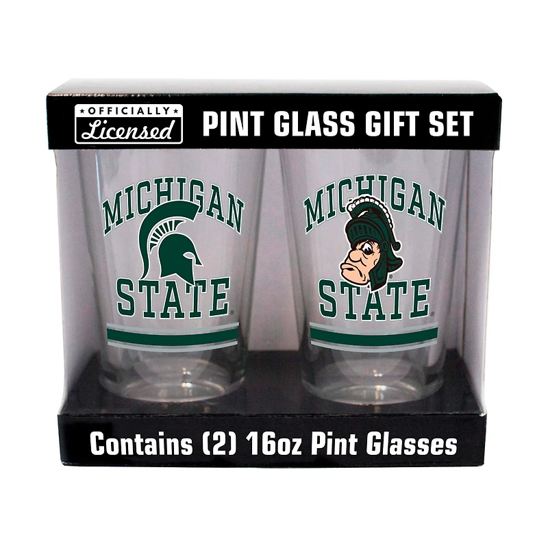 Michigan State Spartans 16oz Pint Glass Two Pack