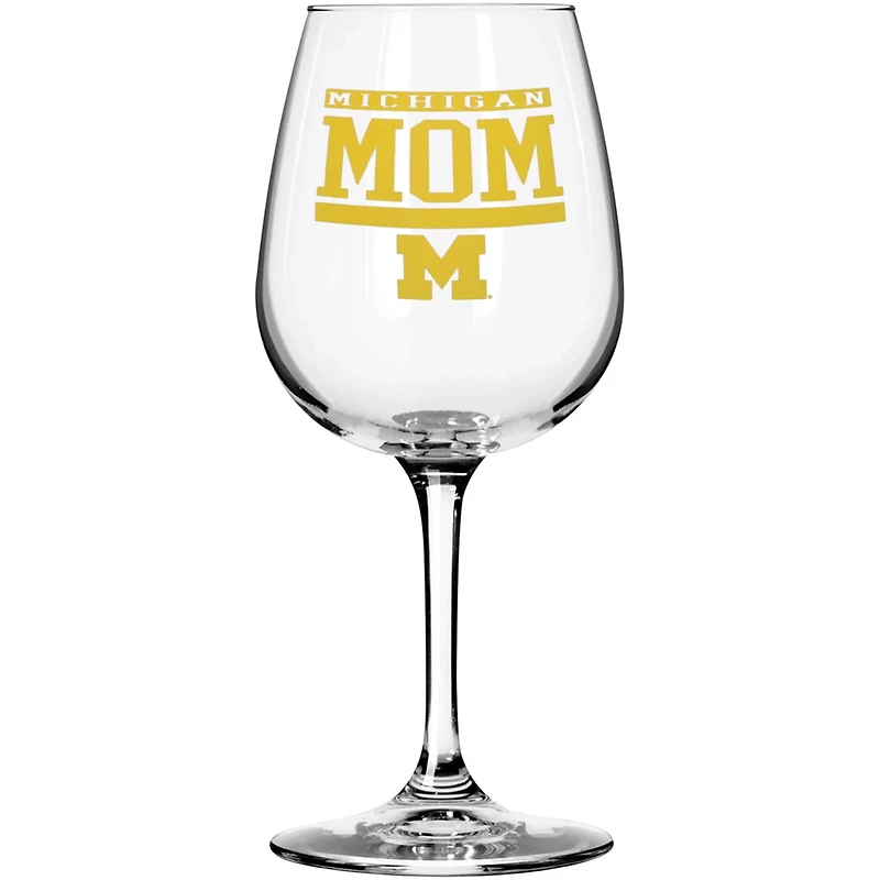 Michigan Wolverines 11oz Team Mom Stemmed Wine Glass