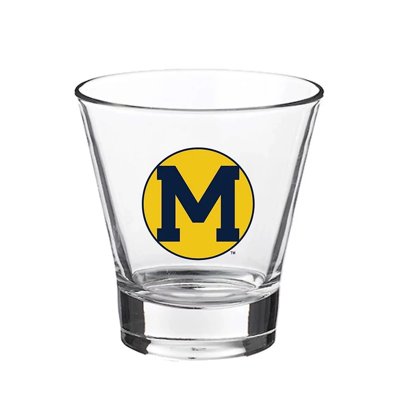 Michigan Wolverines 12oz Slant Vault Rock Glass
