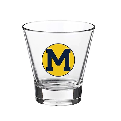 Michigan Wolverines 12oz Slant Vault Rock Glass