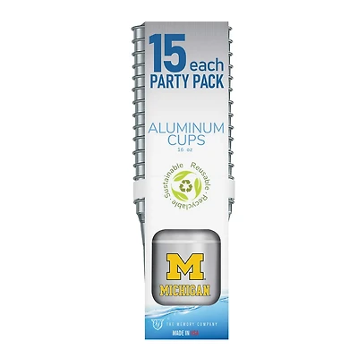Michigan Wolverines 15-Pack 16oz Ball Aluminum Cup Set