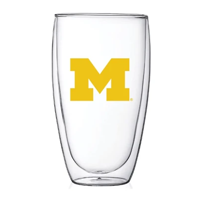 Michigan Wolverines 15oz Double Wall Thermo Glass