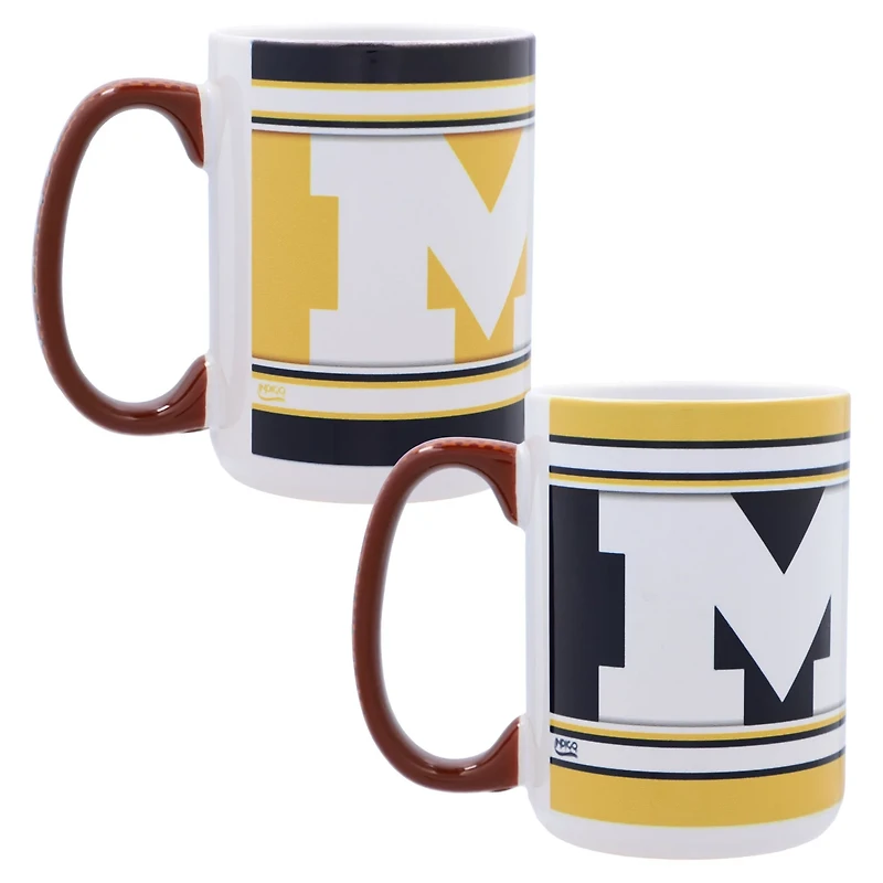 Michigan Wolverines 15oz Home Away 2-Pack Mug Set